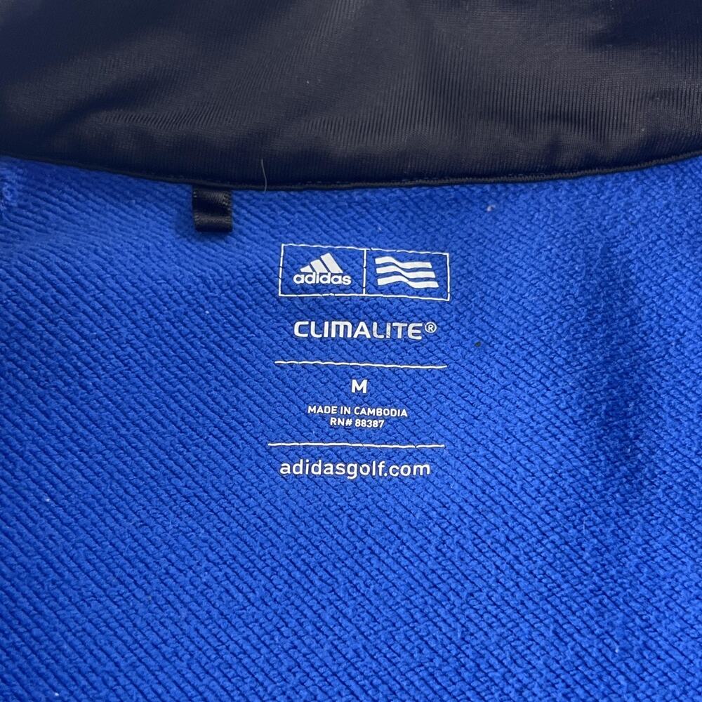 Adidas Golf Sweatshirt Mens Medium Blue Climalite 1/4 Zip Knit Fleece ANGC 1987 - Picture 4 of 12